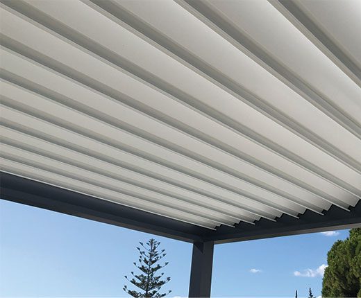 Bioclimatic pergola slats.